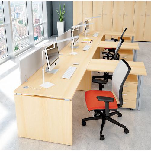 Square straight desk – Beech