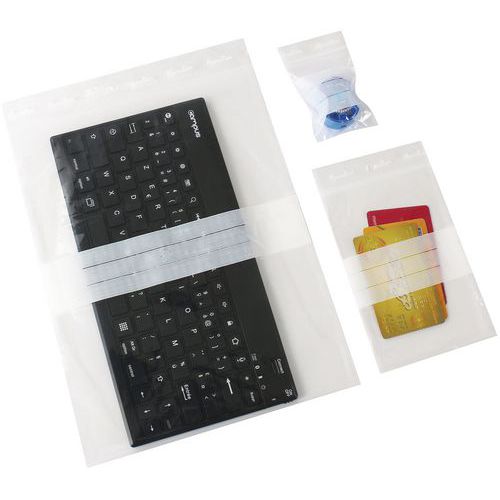 Zipper Lock Bags - Write On Clear Plastic - 70-280mm - Manutan Expert