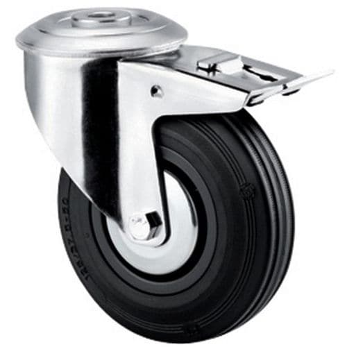 Swivel castor with eye and brake - Capacity 100 kg