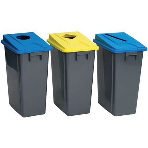 Selective-sorting bin and lid, 60 or 80 L - Manutan Expert
