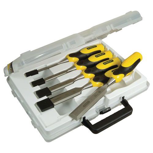 Set of bi-material wood chisels