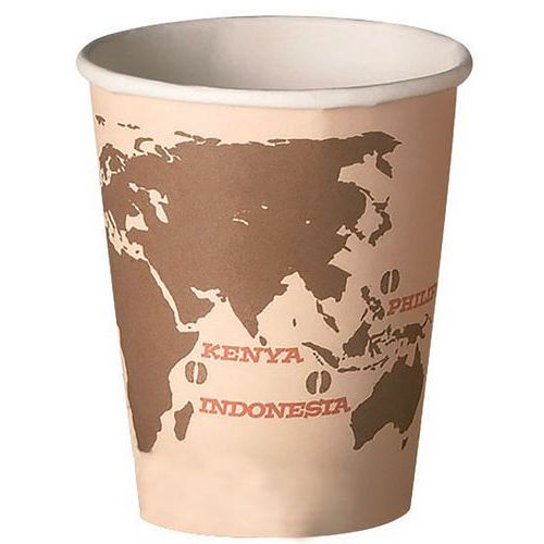 World Map paper cups, 11.5 to 40 cl