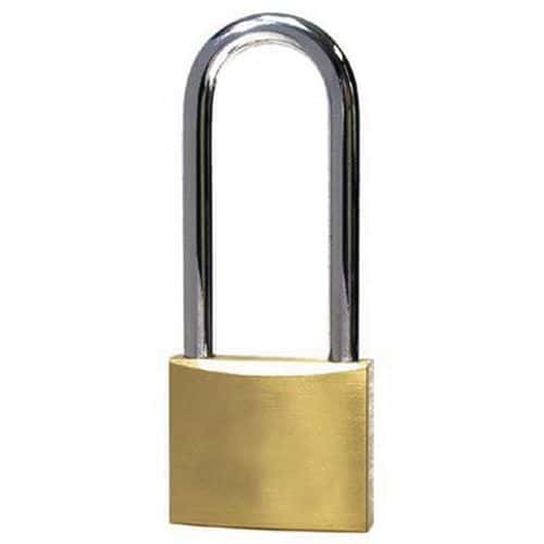 Keyed-different brass padlock - Long shackle - Ironmongery