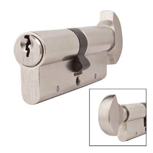 Euro push-button keyed-different cylinder - nickel