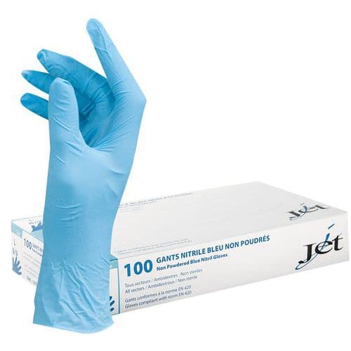 Blue powder-free nitrile gloves