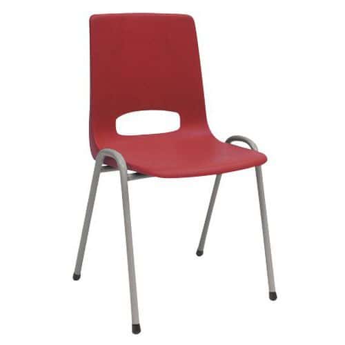 Stackable Plastic Chairs - Burgundy