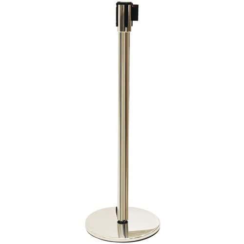 Chrome Crowd Control Barrier/Posts - 2m Retractable Belt - Manutan Expert