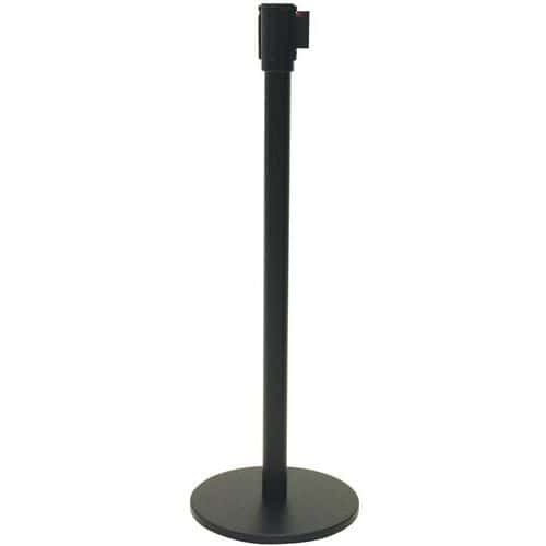 Indoor Retractable Belt Barriers - 2m Belts - Black Posts - Manutan Expert