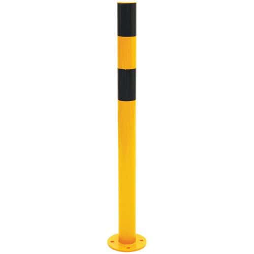 Traffic Safety Bollard - Steel Post - Black & Yellow - Manutan Expert