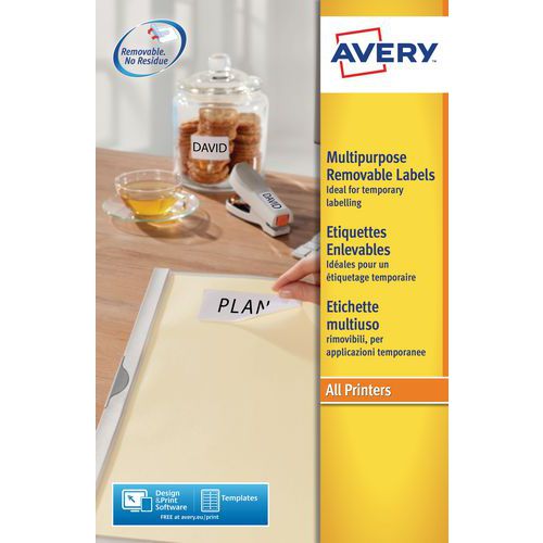 Avery repositionable white label - Laser / inkjet, copier