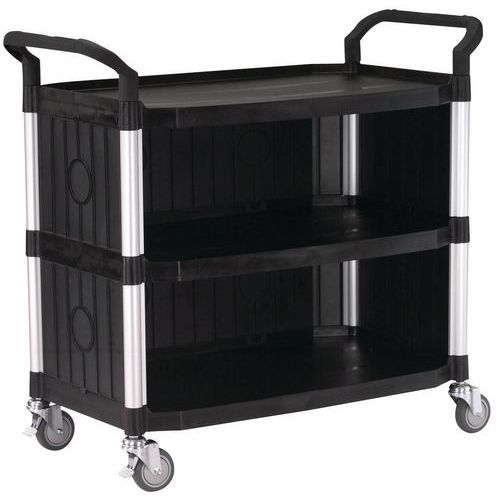 Polypropylene trolley - 3 shelves - With double open cabinet