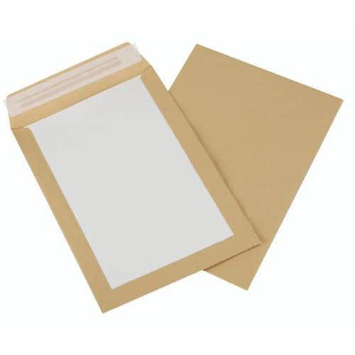 Kraft cardboard-backed envelopes, brown, 120 g - Box of 100
