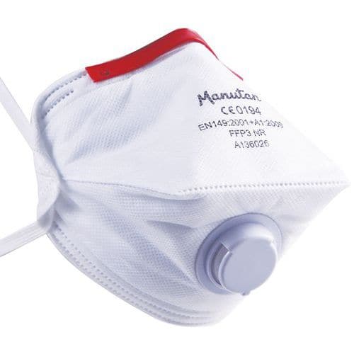 FFP3 Disposable & Foldable Half-Mask Respirator - Pack of 20 - Manutan Expert