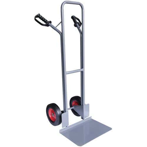 Steel truck - Rubber wheels - Fixed platform - Capacity 200 kg - Manutan Expert