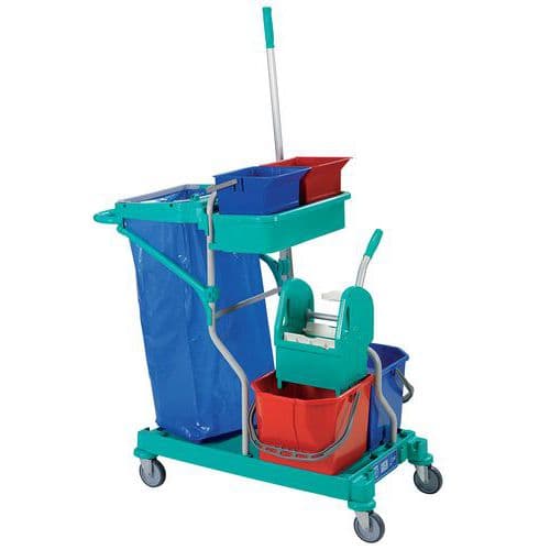 Plastic cleaning trolley