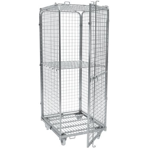 Safety roll container - Zinc-plated steel - Capacity 600 kg - Manutan Expert