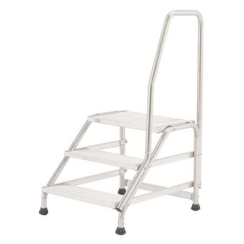 Fixed step stool with 1 handrail