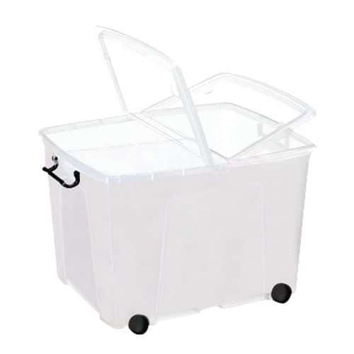 Strata storage container - Double-flap lid - 75 l - On wheels