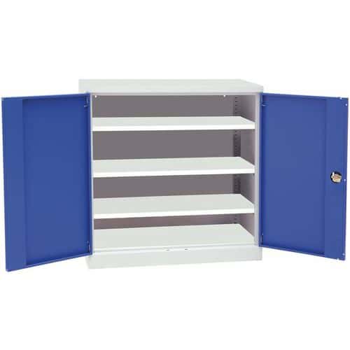 Low Metal Tool Storage Cabinet - 3 Shelves - HxW 1000x1000mm - Manutan Expert