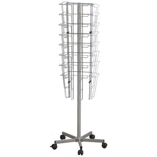 32-Compartment Twin Mobile Display Stand - Manutan Expert