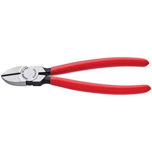 Black atramentised side-cutting pliers with plastic sheathing, 110 mm