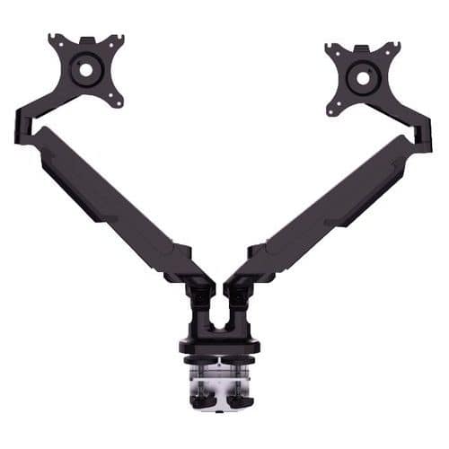 Black dual monitor arm with gas spring - DESQ