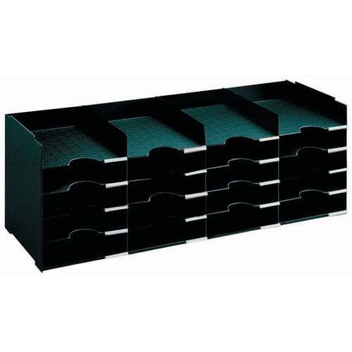 Horizontal multi-compartment organiser - Black - Paperflow