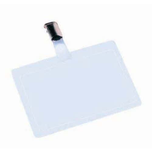 Vertical/horizontal self-laminating badge holder - With clip