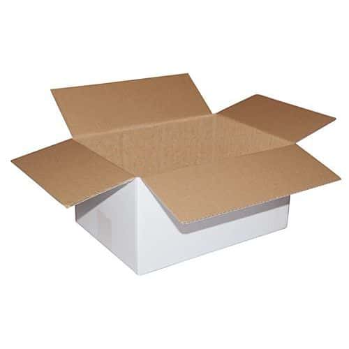 White cardboard shipping box - Single wall - Length 150 to 300 mm