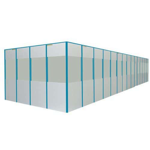 Single-wall melamine partition - Solid panel - Height 3.03 m