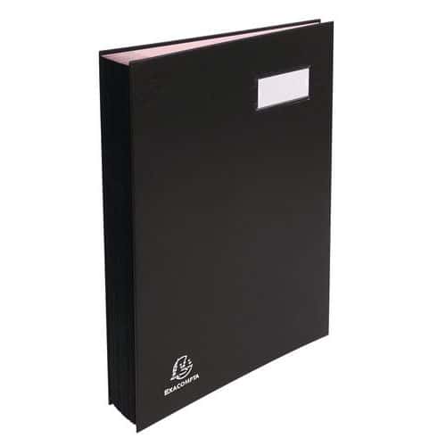 Management signature book with gusseted spine - 24 compartments