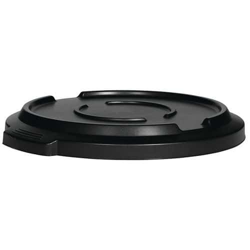 Clip-on lid for round container - 85 I - Black - Manutan Expert