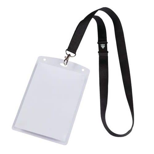 A6 badge pouches with inserts and lanyards