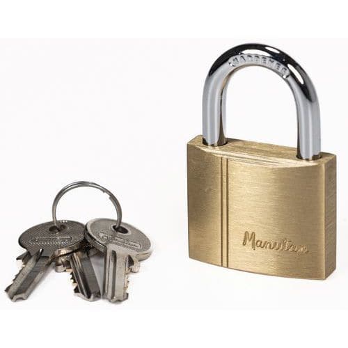 Brass safety padlock with key - Manutan Expert