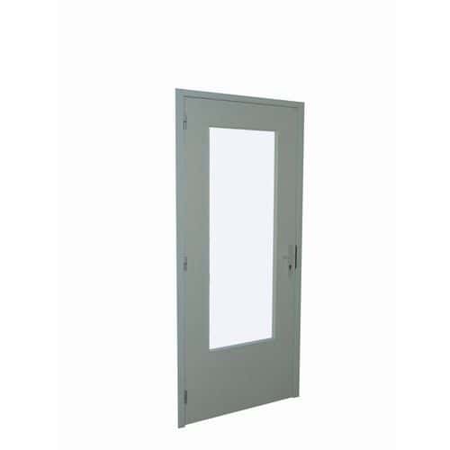 Hinged door for melamine workshop partitions - Semi-glazed panel - Height 3.03 m