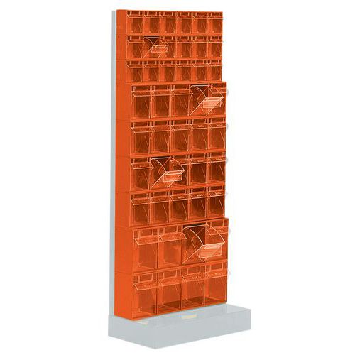 Madia shelving with tilt boxes - Height 150 cm - 9 rows