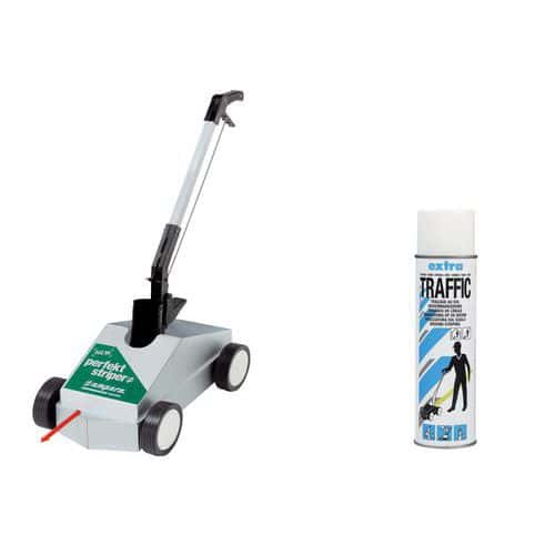 Perfekt Striper® link marking applicator + 1 white paint Traffic extra spray can - Ampère