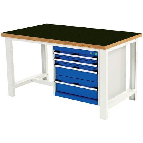 Cubio workbench with 4 drawers - Width 150 cm - Arphenol