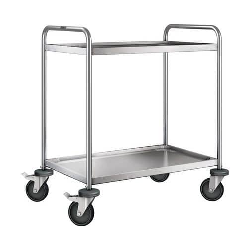 Stainless steel trolley - 2 shelves - Load capacity 120 kg