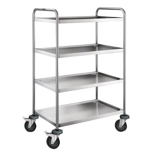 Stainless steel trolley - 4 shelves - Load capacity 120 kg