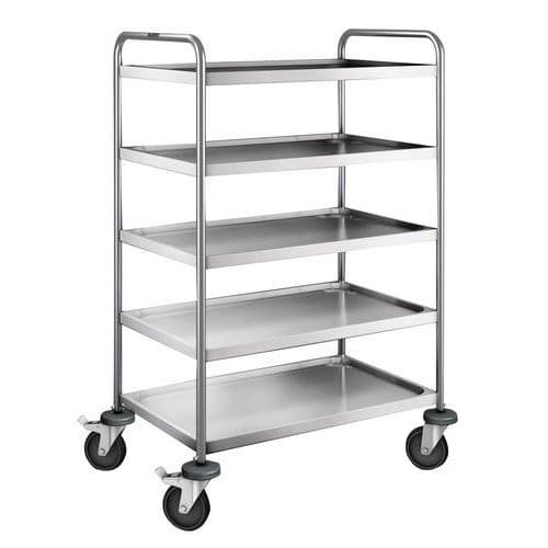 Stainless steel trolley - 5 shelves - Load capacity 120 kg