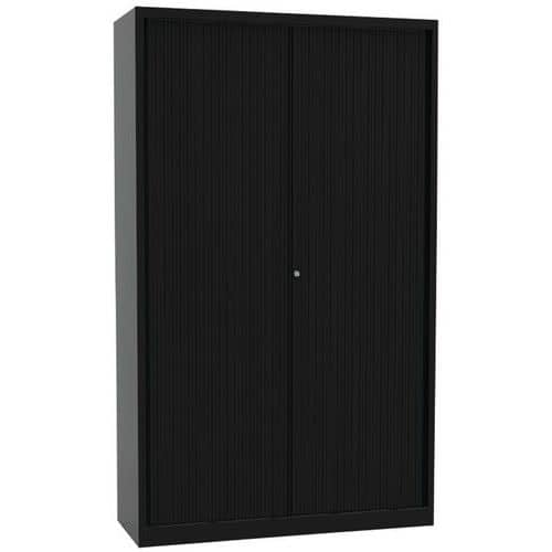 Tambour door cupboard - without top working surface - black