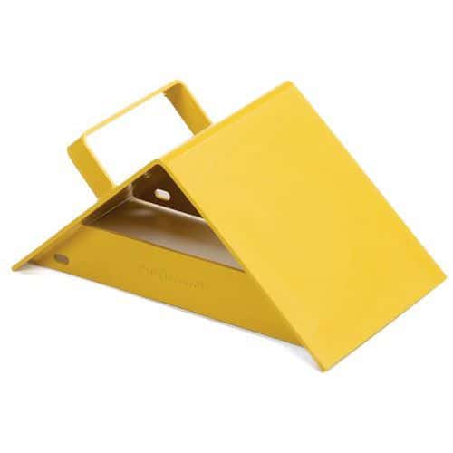 Metal Wheel Chock For Trucks With Handle - Yellow - Manutan Expert