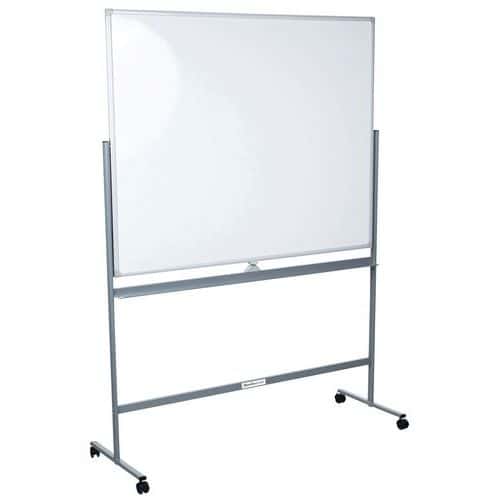 Mobile and reversible lacquered magnetic whiteboard - Manutan Expert