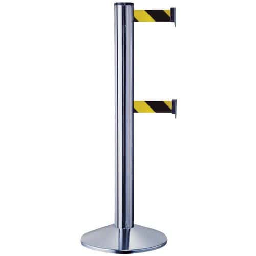 Belt Barrier/Crowd Control Posts - 2 Retractable Belts - Manutan Expert