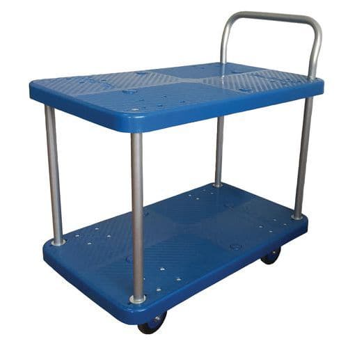 Plastic trolley - 2 shelves - Capacity 150 kg