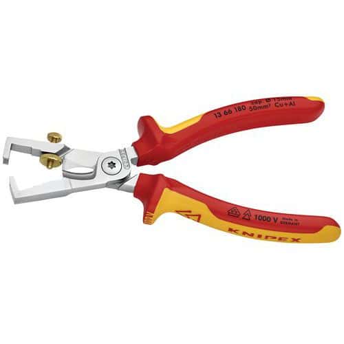 Cable cutting stripping pliers