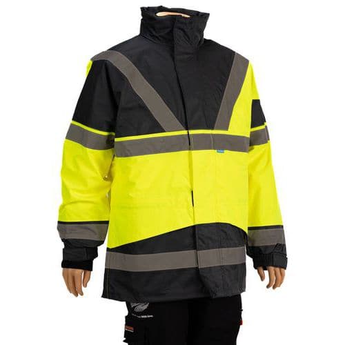 Skollfield high-vis waterproof parka, fluorescent yellow/marine - Sioen