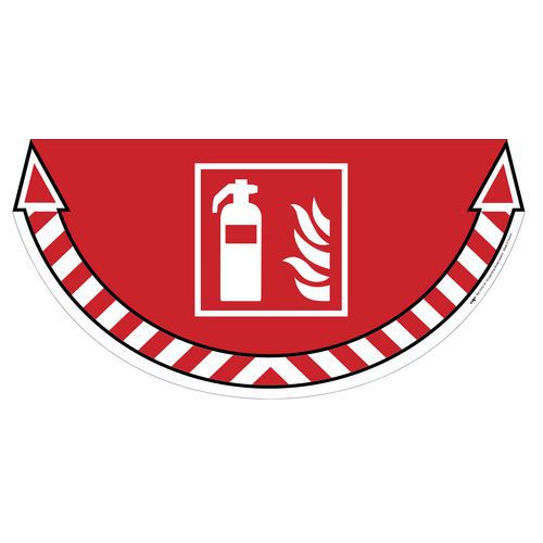 Self-adhesive ground marker - fire extinguisher