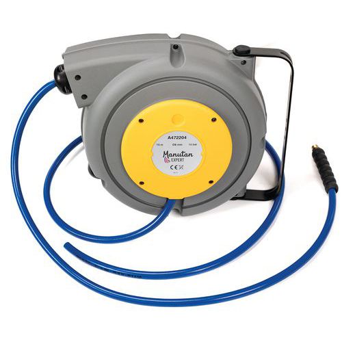 Mounted Retractable Hose Reel - Toughened Case - Air & Water - Manutan Expert